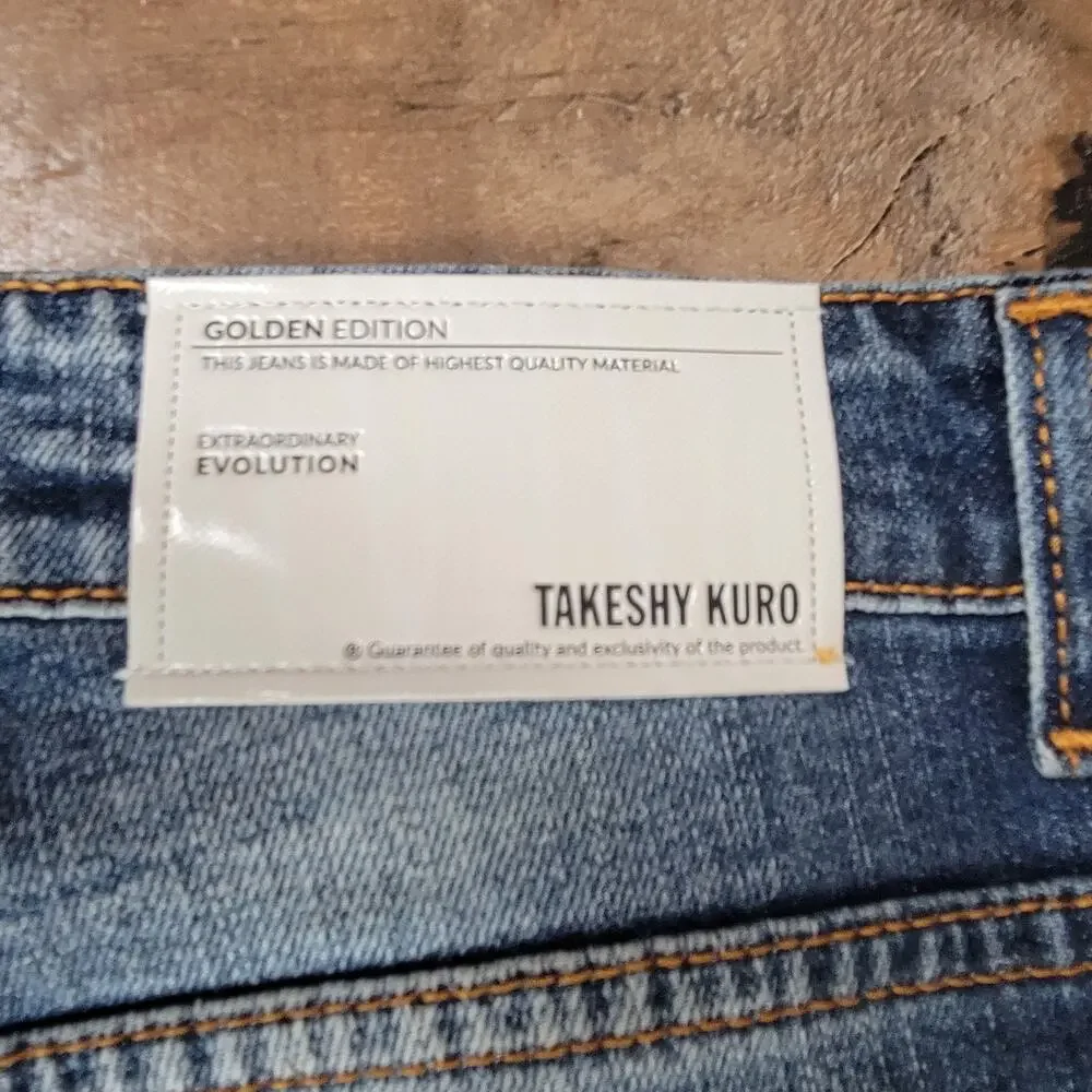 Takeshy Kurosawa Designer‎ Golden Edition Button Fly Blue Jeans 38/52 Italy Made - Picture 10 of 16